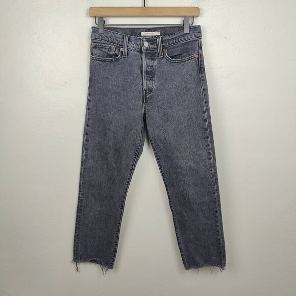 Levis Wedgie Straight Jeans Womens 27 That Girl Charcoal Straight Leg Stretch - Picture 1 of 10